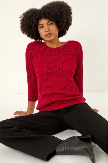Roman Red Textured Knit Jumper