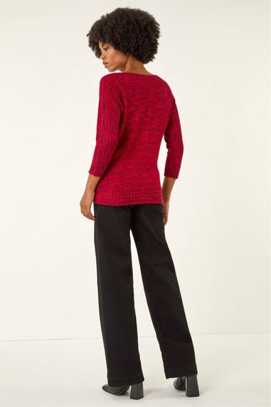 Roman Red Textured Knit Jumper