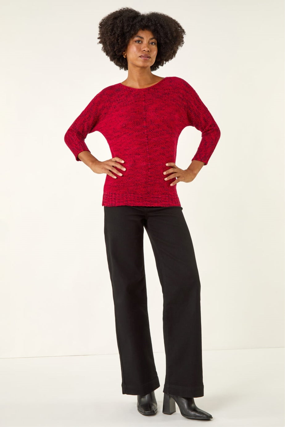 Roman Red Textured Knit Jumper