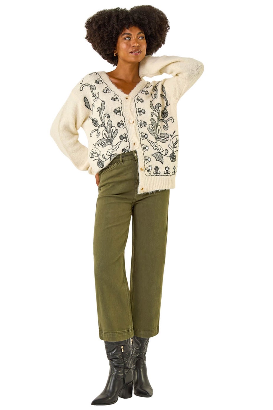 Roman Dark Green Wide Leg Stretch Culottes