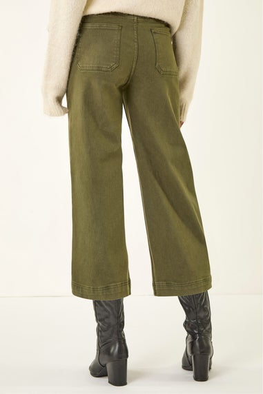 Roman Dark Green Wide Leg Stretch Culottes