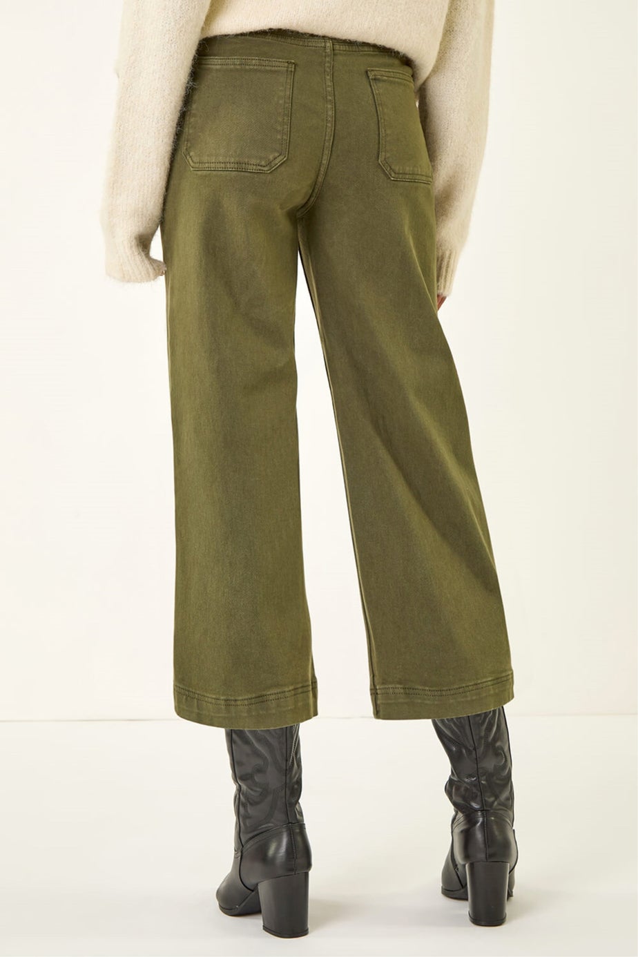 Roman Dark Green Wide Leg Stretch Culottes