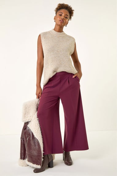 Roman Aubergine Wide Leg Premium Stretch Culottes