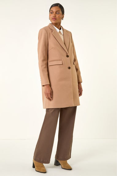 Roman Camel Tailored Single Breasted Coat