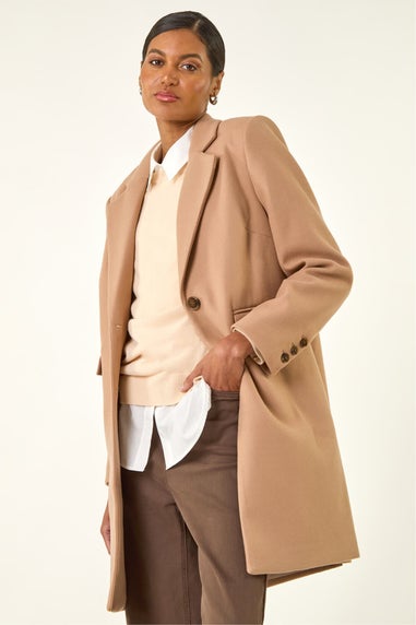 Roman Camel Tailored Single Breasted Coat