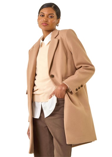 Roman Camel Tailored Single Breasted Coat