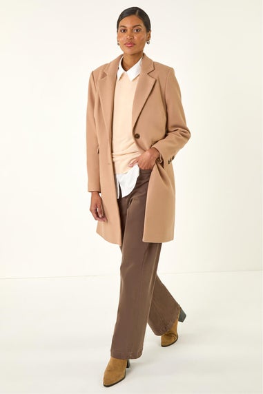 Roman Camel Tailored Single Breasted Coat