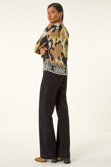 Roman Black Abstract Jacquard Knit Jumper