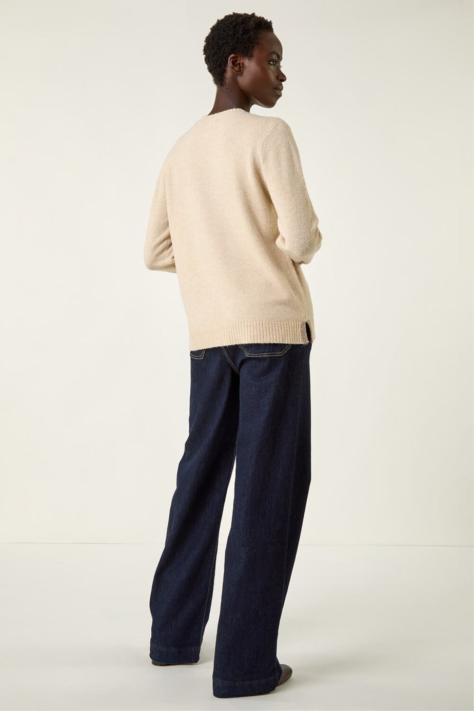 Roman Ivory Heart Crew Neck Knit Jumper