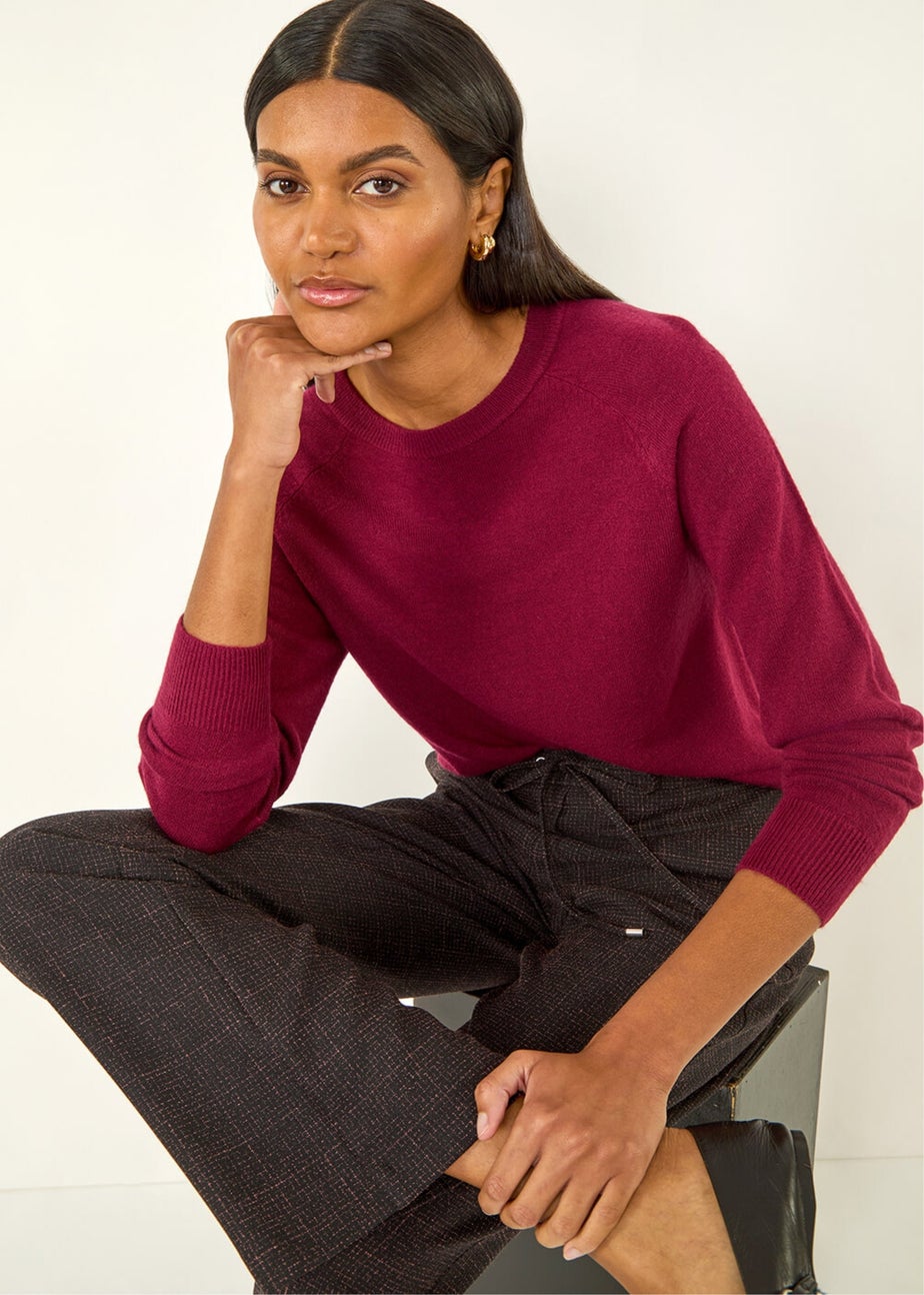 Roman Aubergine Check Elasticated Waist Drawcord Trouser