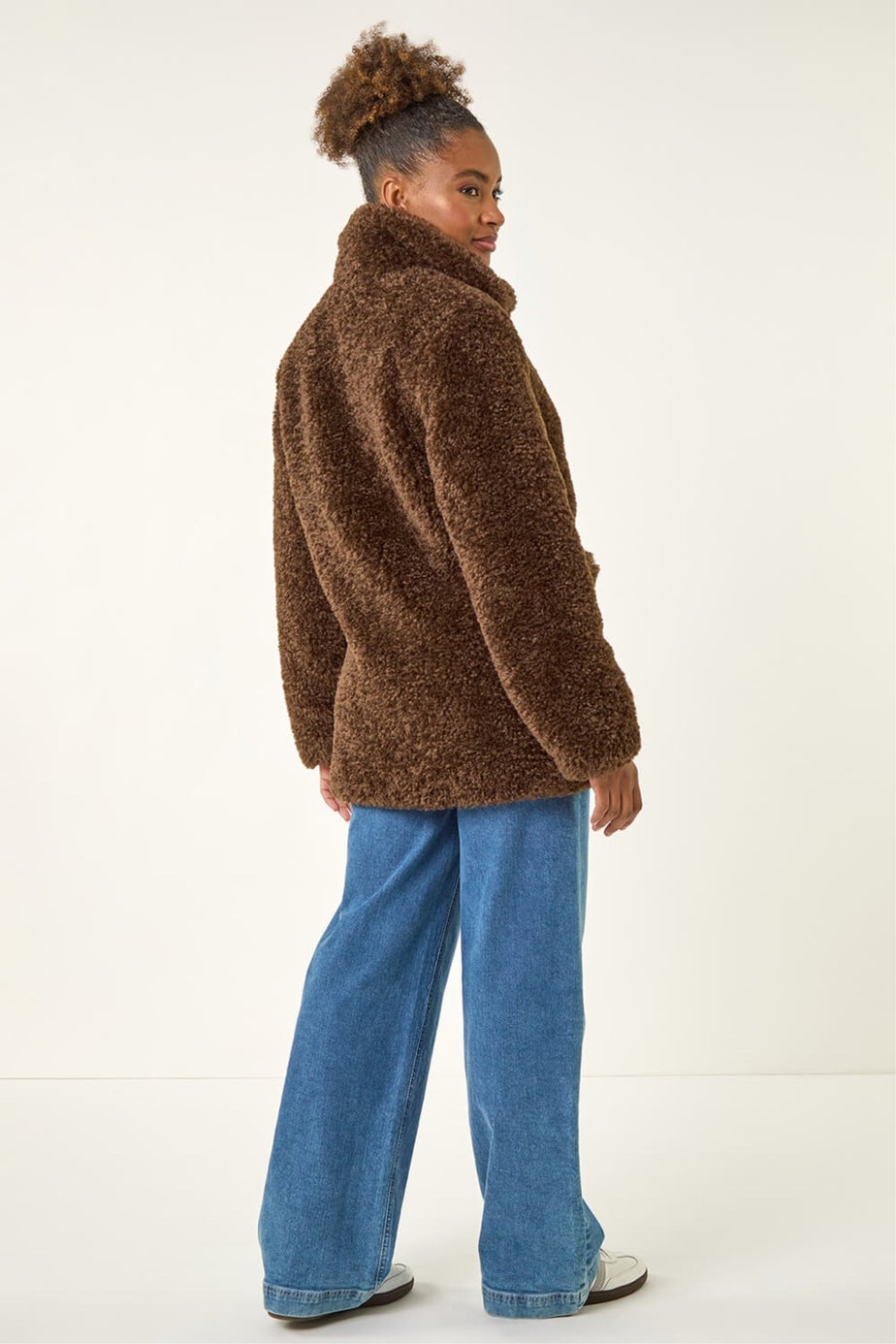 Roman Chocolate Curly Soft Borg Coat