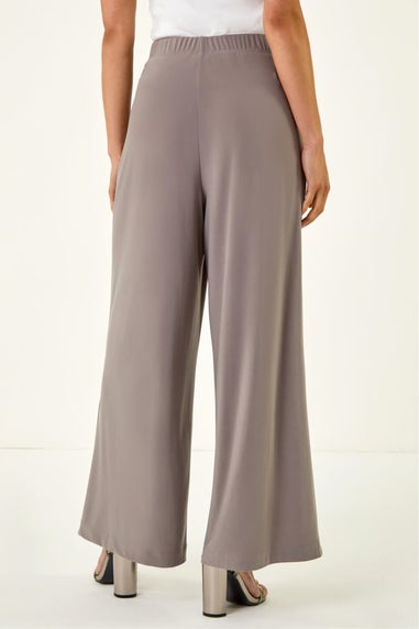Roman Taupe Petite Wide Leg Stretch Trouser