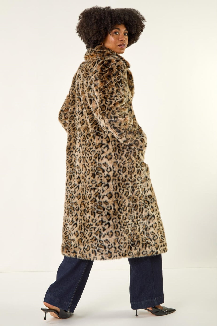 Roman Brown Premium Animal Faux Fur Coat