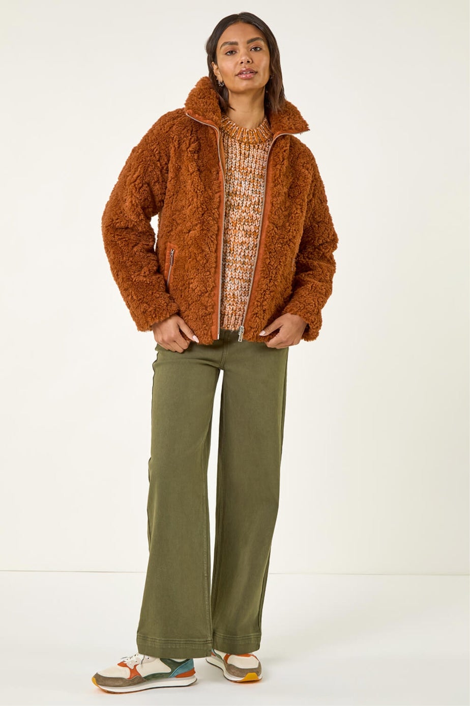 Roman Brown Teddy Borg Bomber Coat