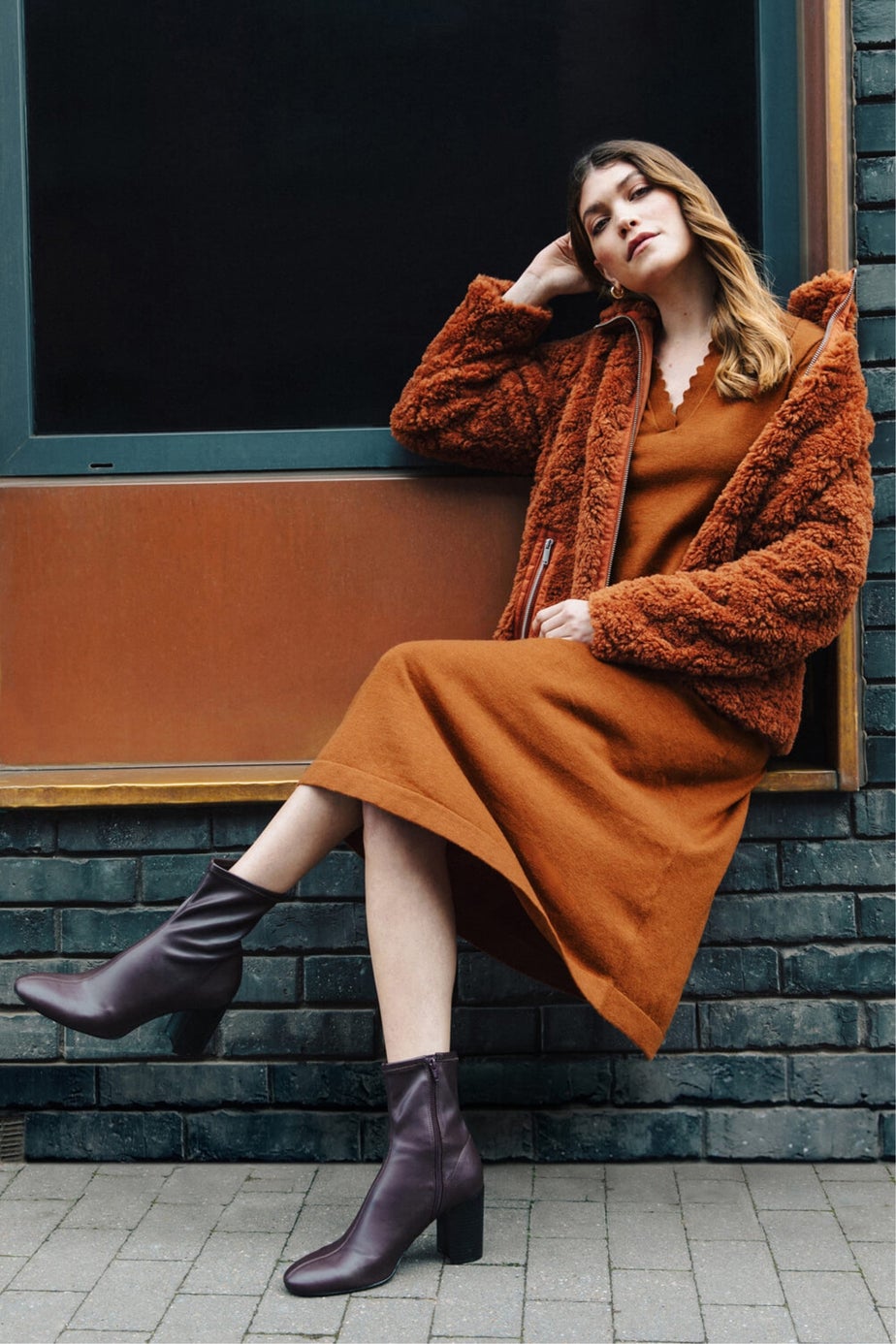 Roman Brown Teddy Borg Bomber Coat