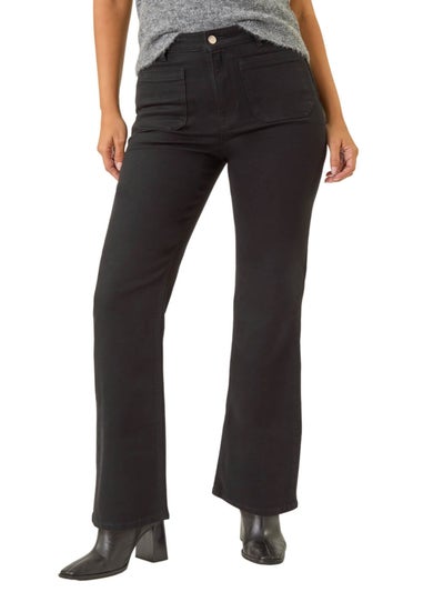 Dusk Black Front Pocket Bootcut Jeans