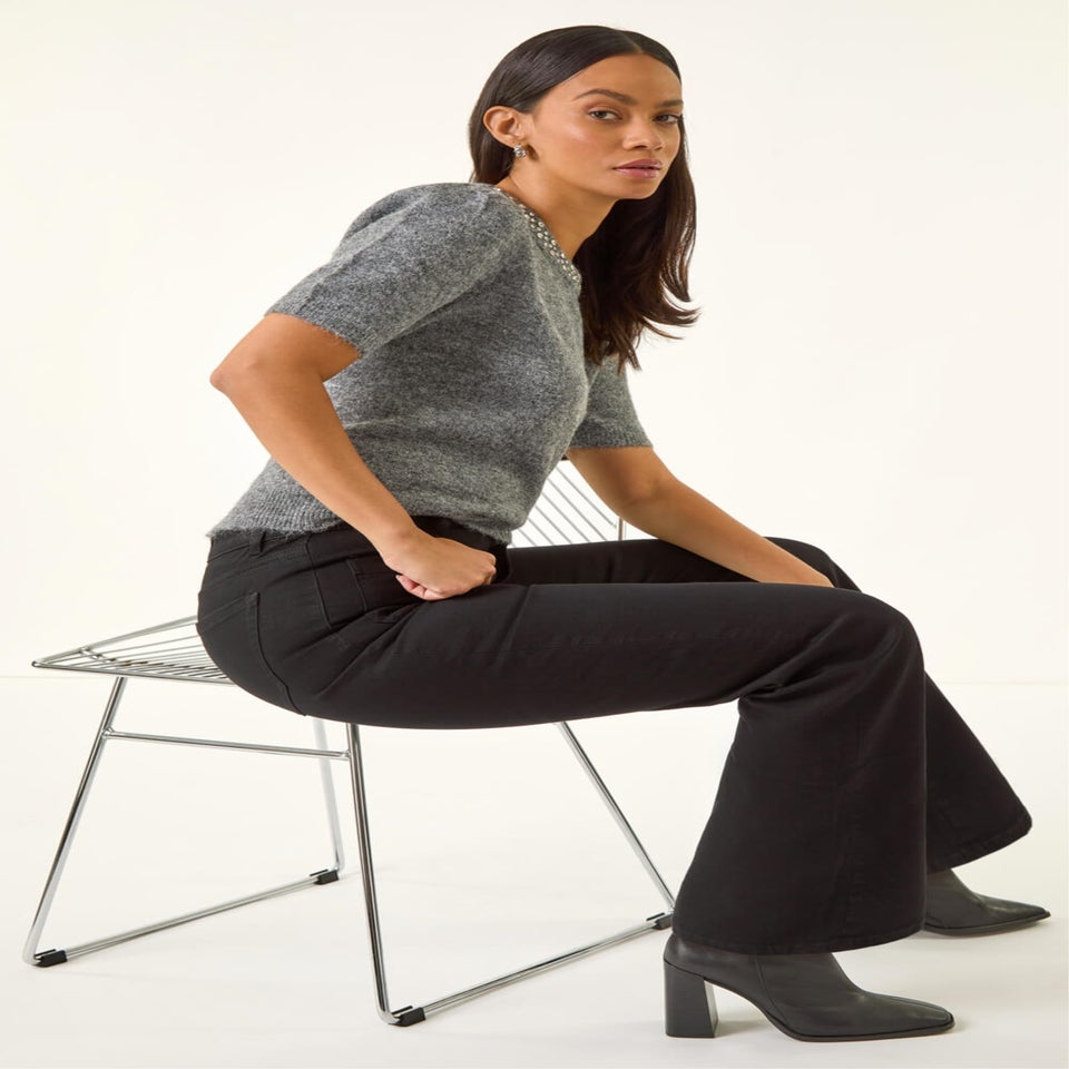 Dusk Black Front Pocket Bootcut Jeans