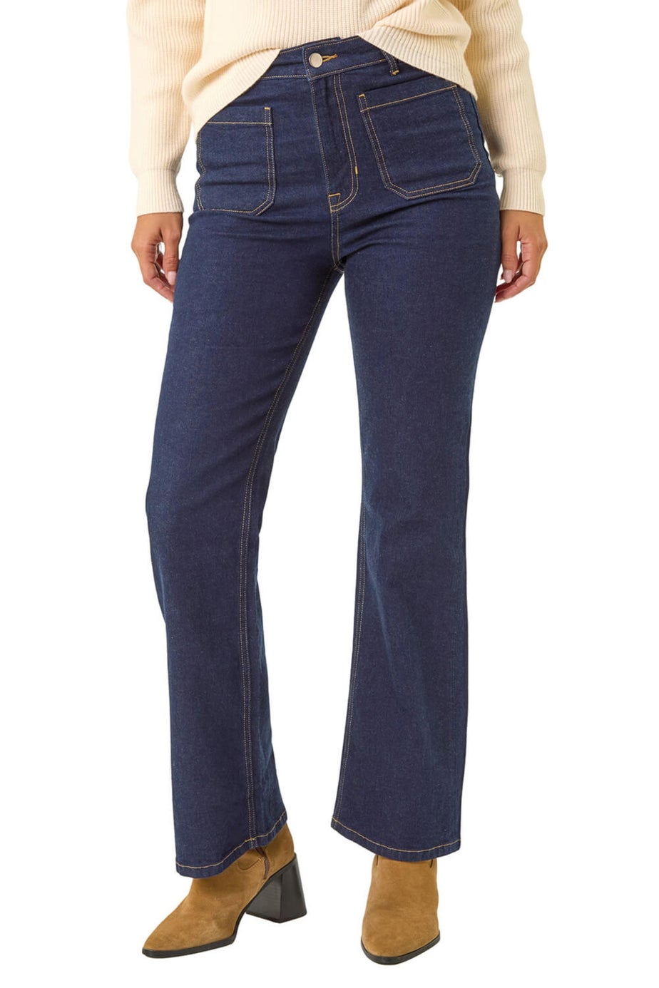 Dusk Indigo Front Pocket Bootcut Jeans