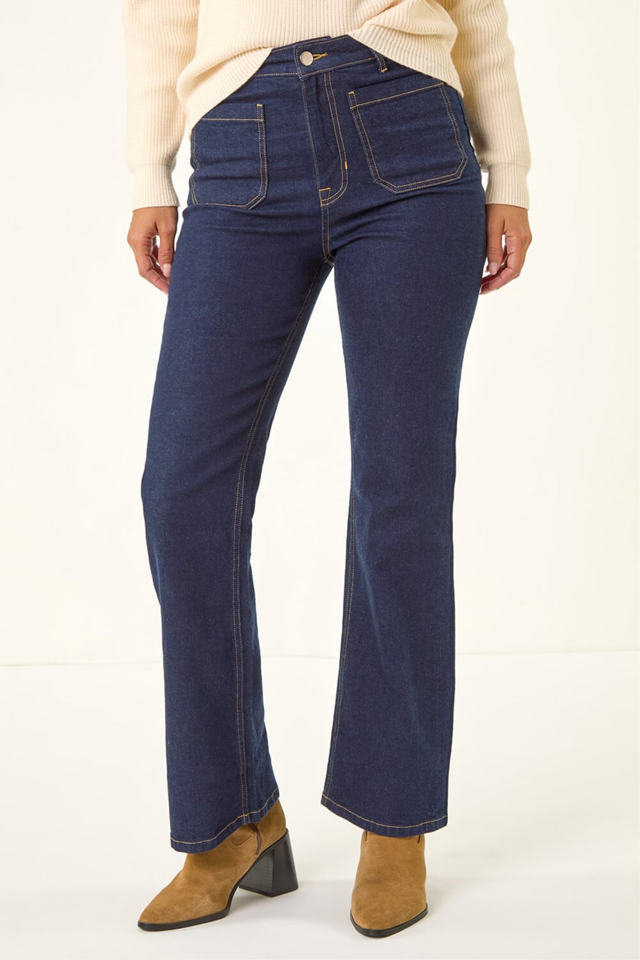 Dusk Indigo Front Pocket Bootcut Jeans