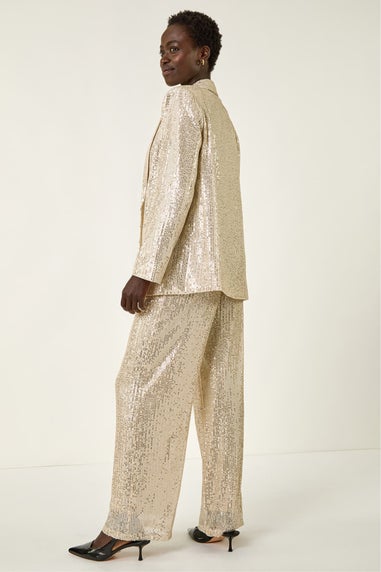 Roman Silver Relaxed Sequin Blazer