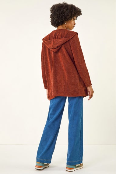 Roman Rust Longline Hooded Cardigan