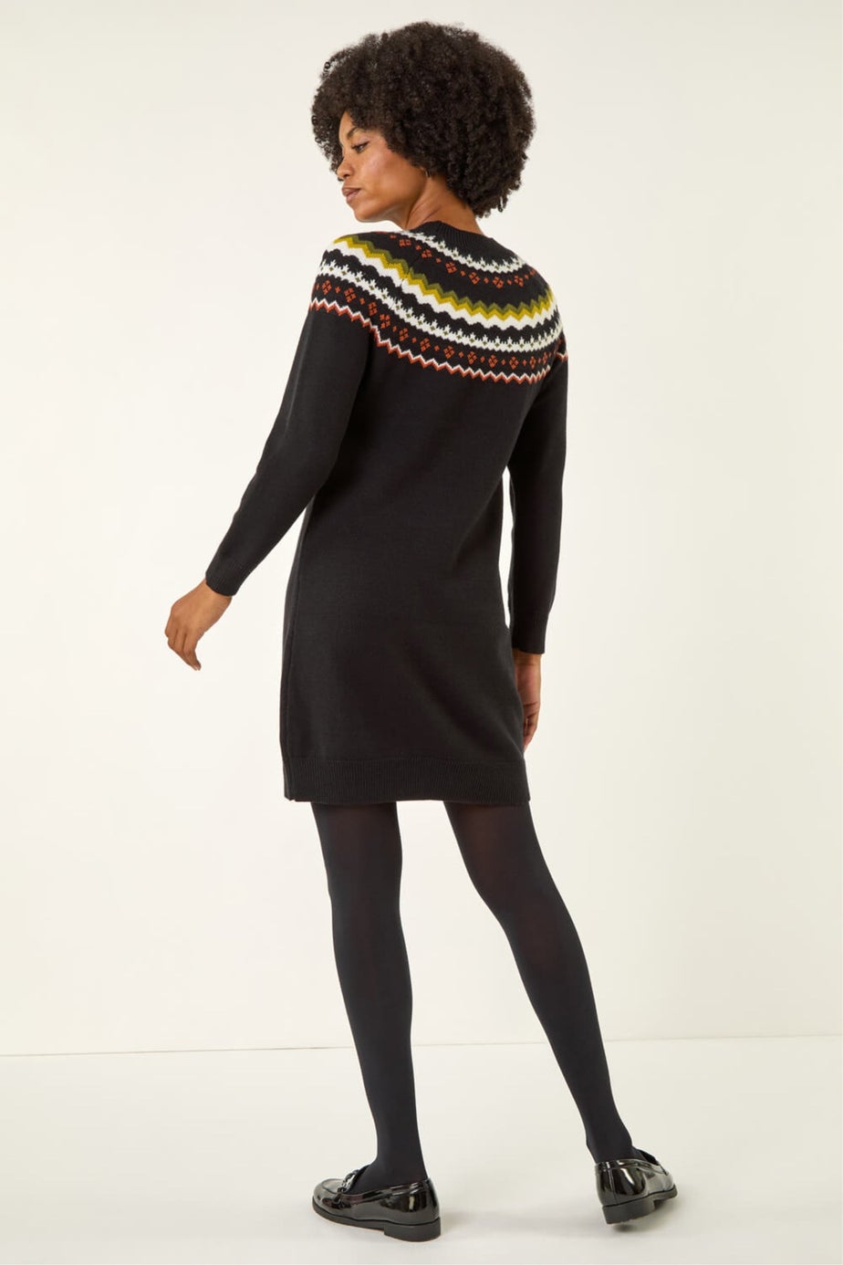 Roman Black Fairisle Knit Jumper Dress