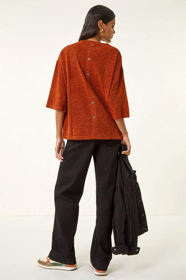 Roman Rust Button Back Jersey Snit Top