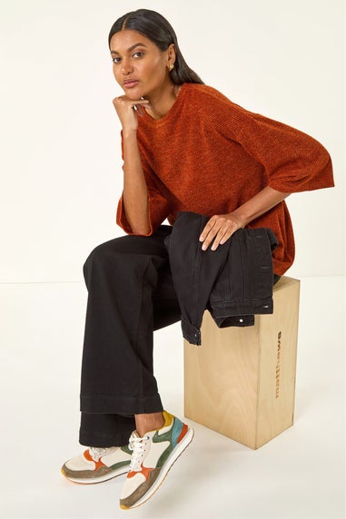 Roman Rust Button Back Jersey Snit Top