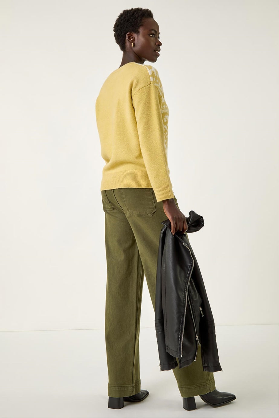 Roman Pale Green Floral Jacquard Knit Jumper