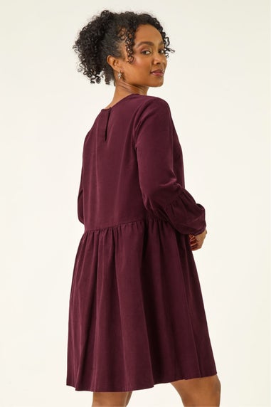 Roman Wine Petite Cotton Mini Dress
