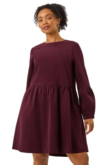 Roman Wine Petite Cotton Mini Dress