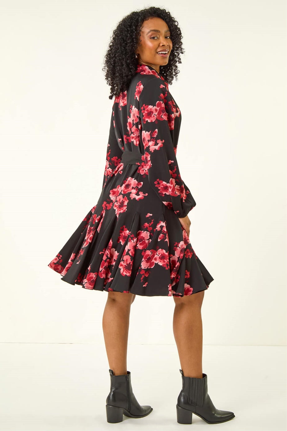Roman Red Petite Floral Print Shirt Dress