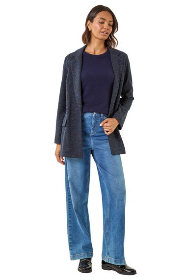 Roman Navy Boucle Jersey Blazer