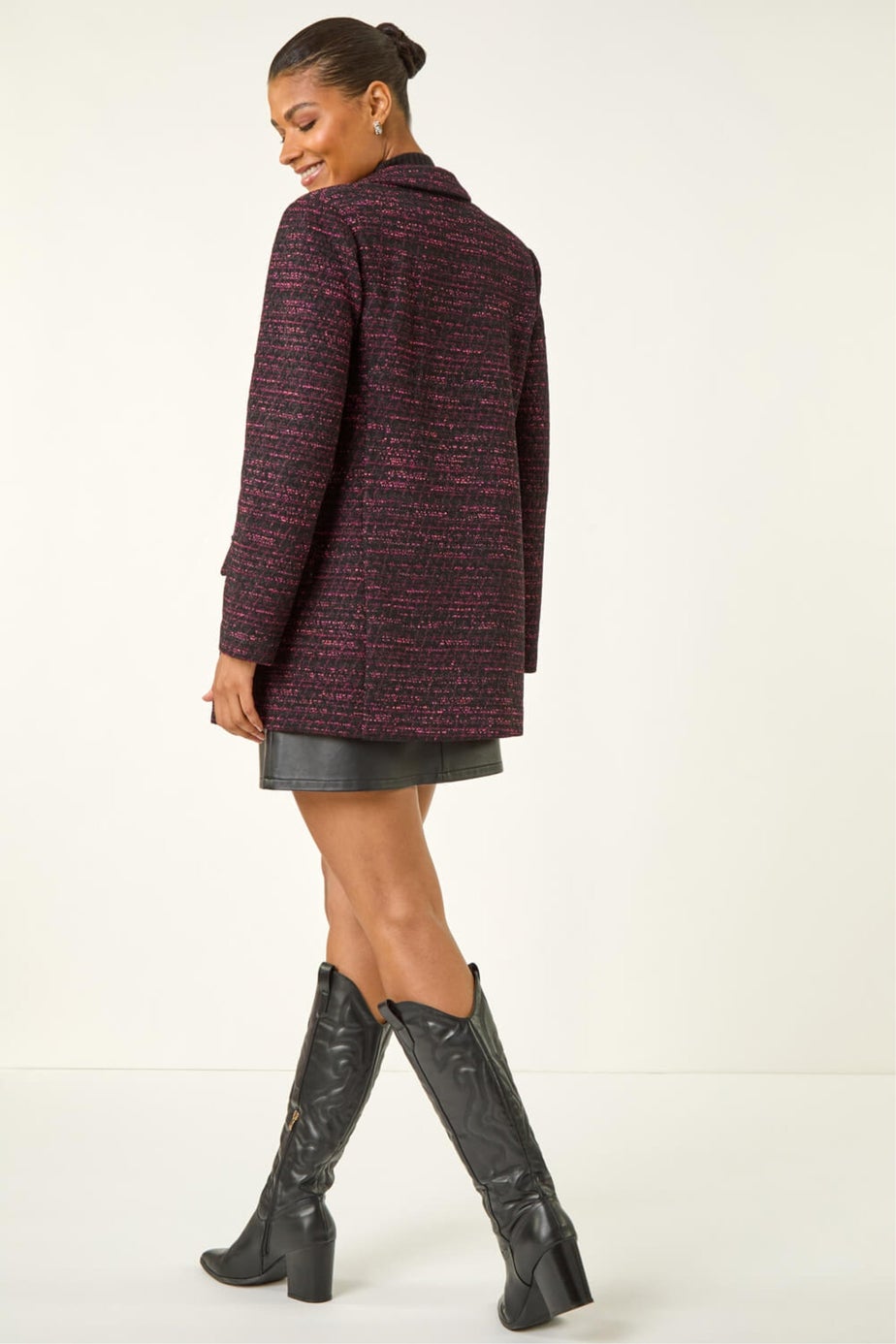 Roman Pink Boucle Jersey Blazer