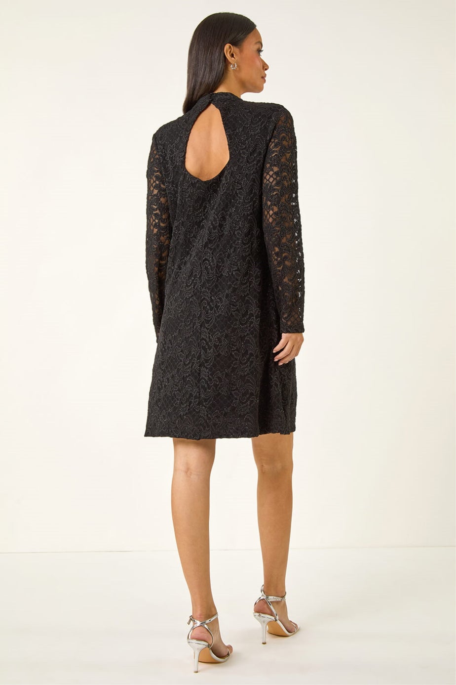 Dusk Black Baroque Lace Shift Dress