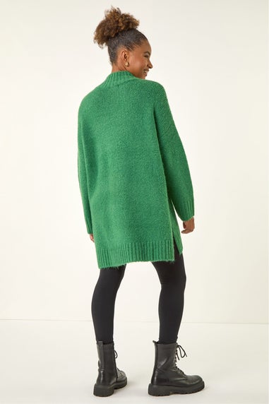 Roman Green Soft Longline Knit Jumper