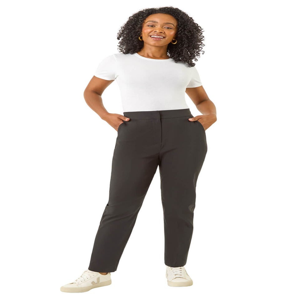 Roman Black Petite Bengaline Smart Stretch Trouser