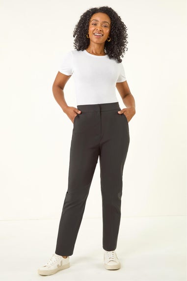 Roman Black Petite Bengaline Smart Stretch Trouser