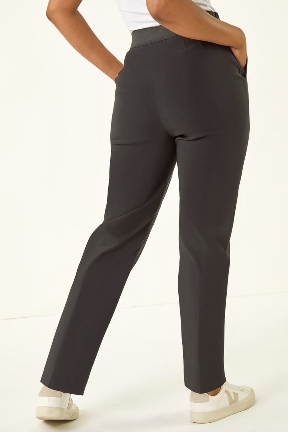 Roman Black Petite Bengaline Smart Stretch Trouser