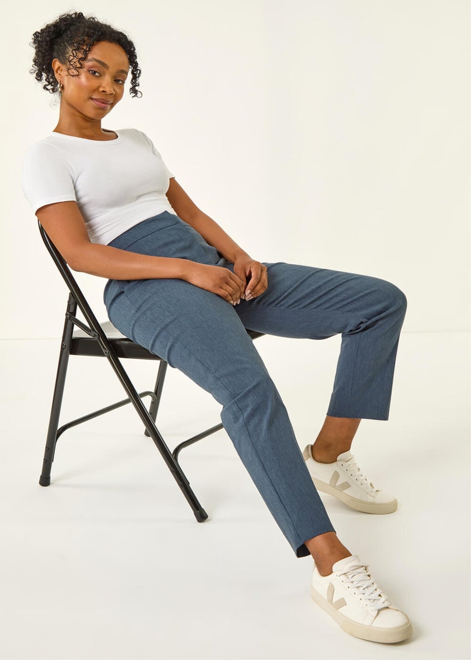 Roman Blue Petite Bengaline Smart Stretch Trouser