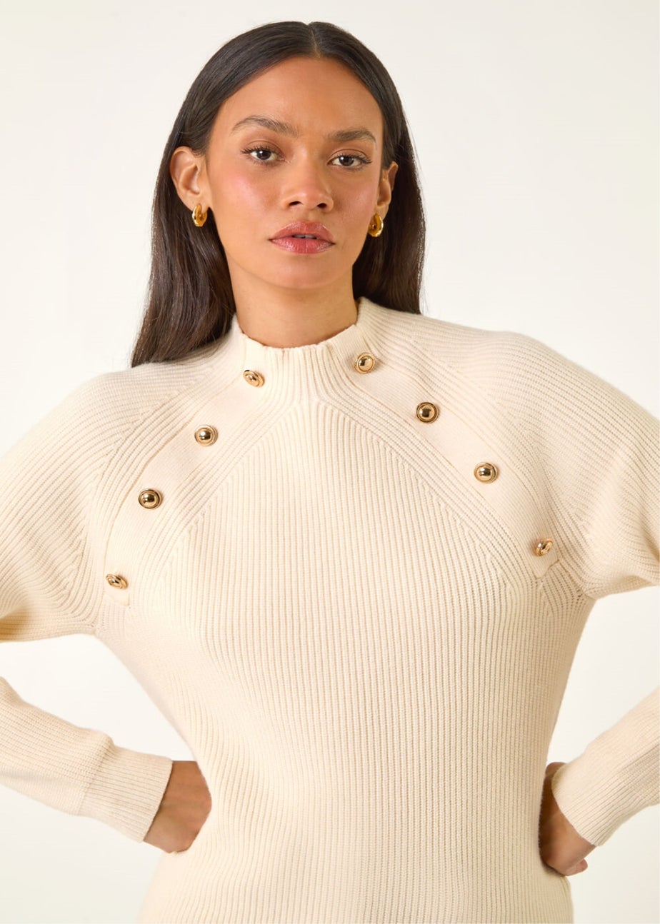 Dusk Ivory Raglan Ribbed Knit Jumper