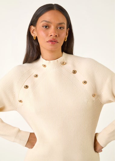 Dusk Ivory Raglan Ribbed Knit Jumper