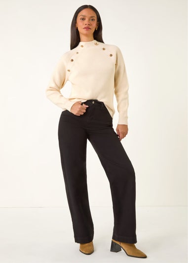 Dusk Ivory Raglan Ribbed Knit Jumper