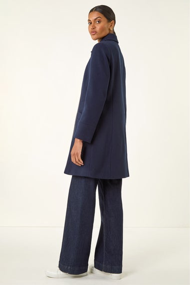 Roman Navy Longline Biker Coat