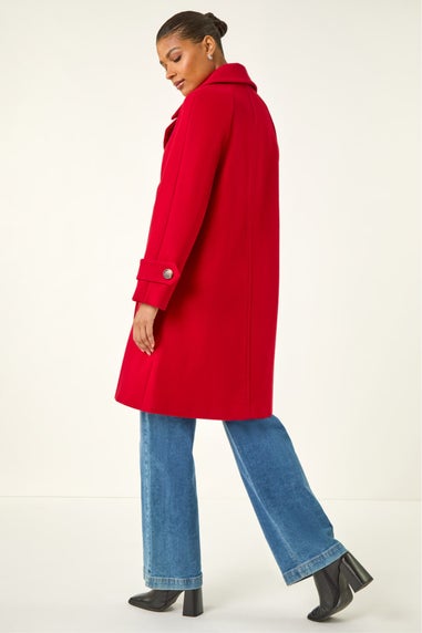 Roman Red Quilted Premium Buttoned Coat