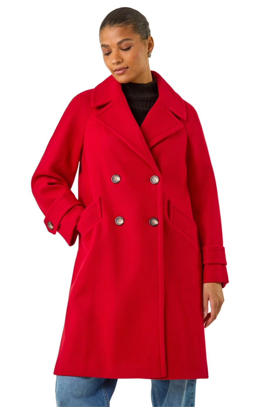 Roman Red Quilted Premium Buttoned Coat