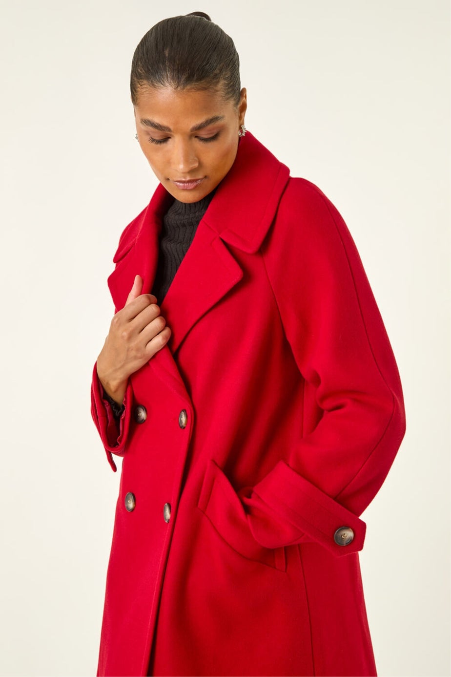Roman Red Quilted Premium Buttoned Coat