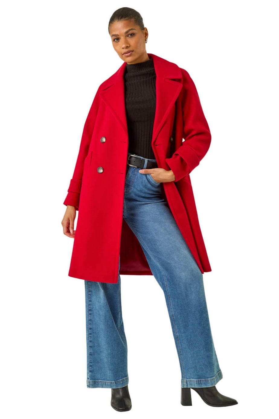 Roman Red Quilted Premium Buttoned Coat