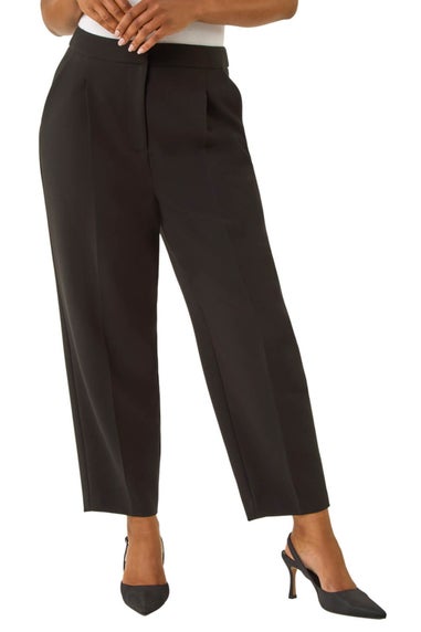Roman Black Petite Ankle Grazer Smart Stretch Trouser