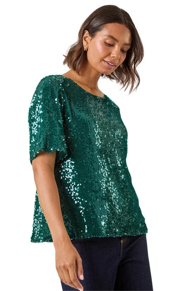 Roman Forest Sequin Embellished T-Shirt